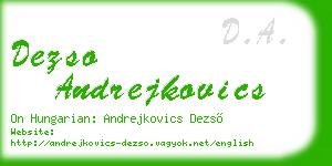 dezso andrejkovics business card