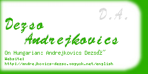 dezso andrejkovics business card